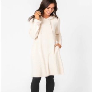 Agnes and Dora oatmeal effortless hooded dress